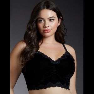 Torrid velvet and lace racerback bralette